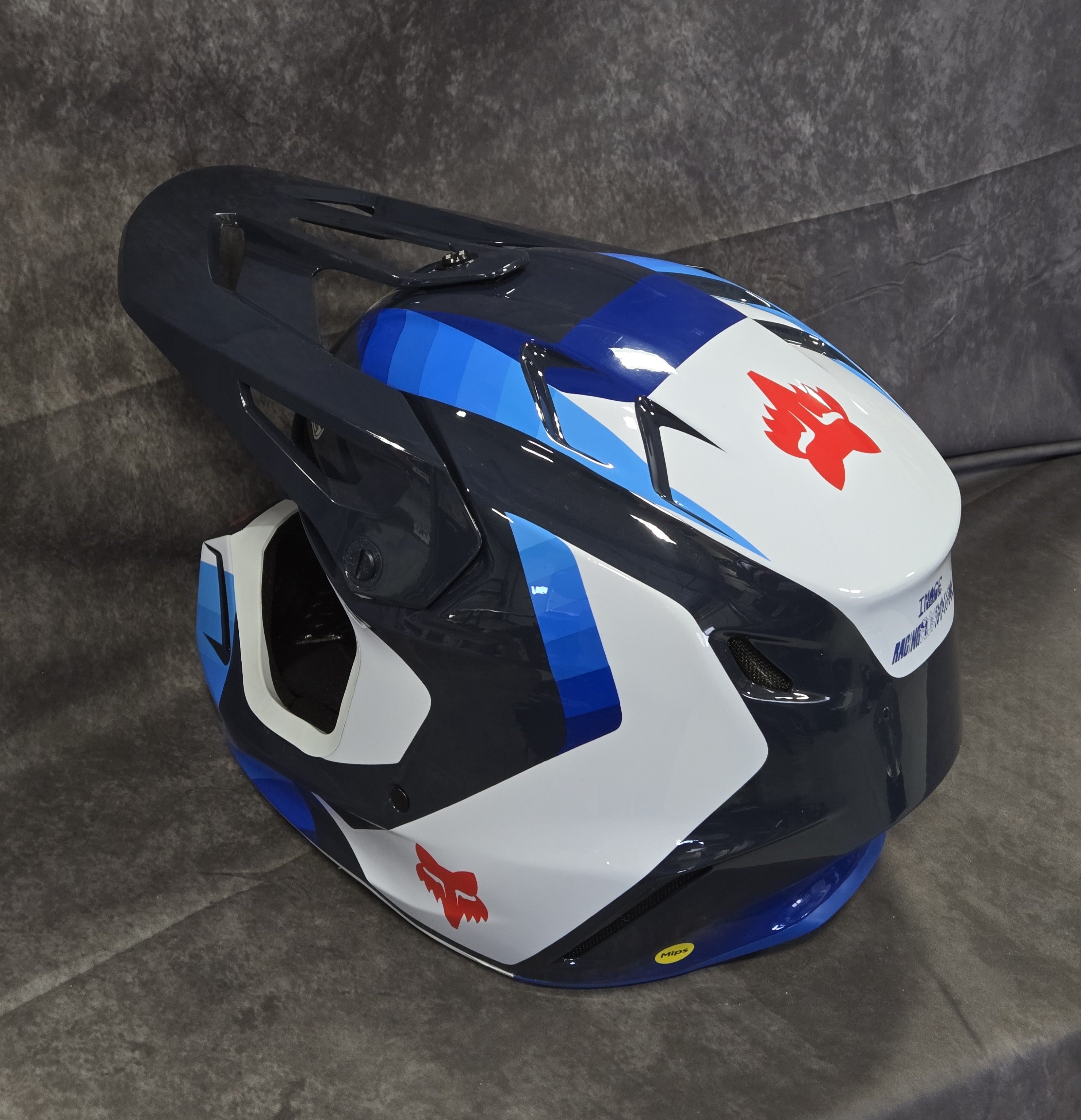 V3 FADE HELMET [WHT/BLU] W/ BAG
